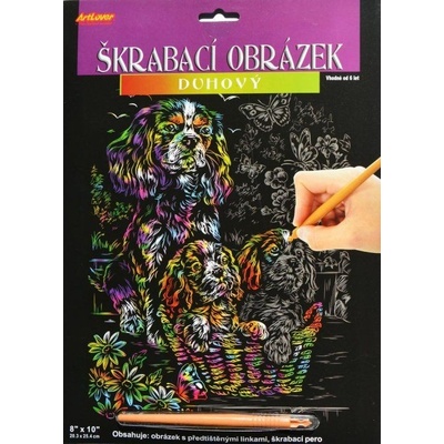 SMT Creatoys Škrabací obrázek duhový 20 x 25 cm Pejsci