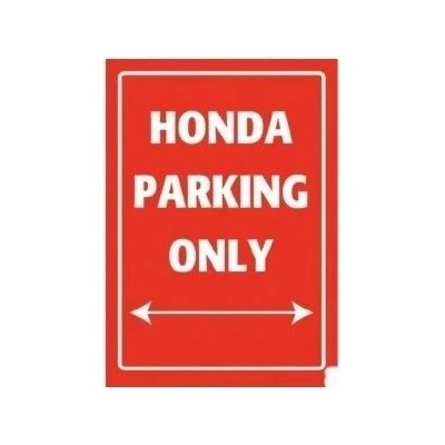 Bike-it Plechová cedule HONDA Parking Only červená
