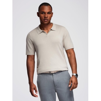 Ombre Clothing Мъжка поло тениска без копчета - светлосива Ombre Clothing | Siv | МЪЖЕ | S