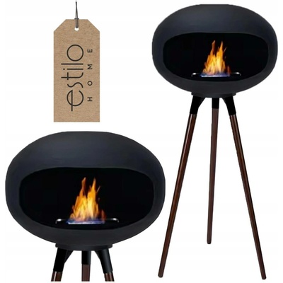 EstiloHome Volně stojící biokrb 45 x 105 x 45 cm černý