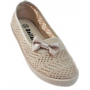 Dětské krajkové baleríny s mašličkou ažurové 6282