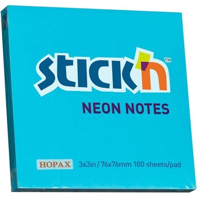 Stick`n Stick'n Самозалепващи се листчета, 76x76 mm, неонови, сини, (1040120176)