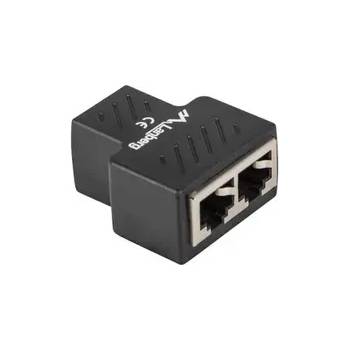 Image 1 of Lanberg Конектор, Lanberg RJ-45 inline coupler RJ45->2XRJ45 shielded (ADS-RJ45-2RJ45-OS)