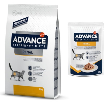 Affinity 15% намаление! Суха + консервирана храна за котки Advance Veterinary на специална цена! - 8 кг Renal Feline 12 x 85 г Renal