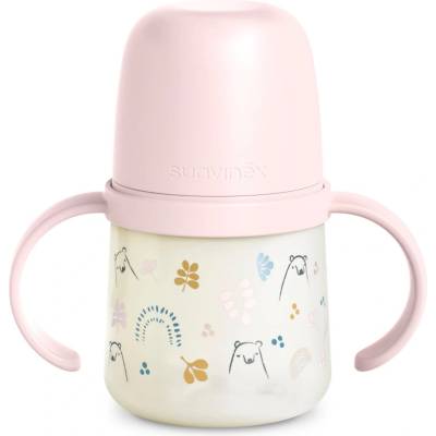 Suavinex Bear детско шише с дръжки Pink 150ml