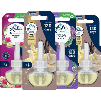 Glade Náplň do elektrického osviežovača vzduchu, náhradná sada 4 x 20 ml