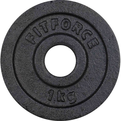 Fitforce ДИСК ЗА ЩАНГА 1 КГ ЧЕРЕН 30 ММ 1 kg
