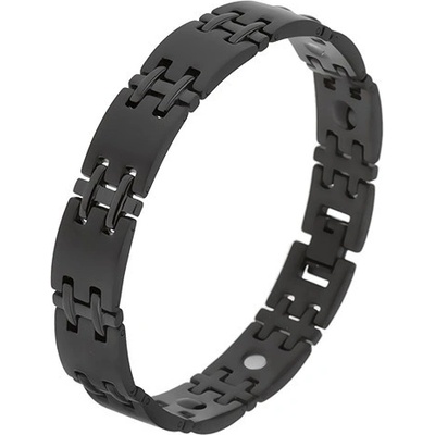 Šperky eshop matný černý z chirurgické oceli lesklé spoje H magnety SP32.15