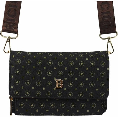 Briciole dámská Eko-Kožená taška 4150 Černo-Hnědá crossbody Podle Ramie Ze Zlatými Okovy
