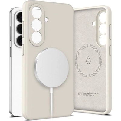 Tech-Protect Magsafe Калъф за Samsung S26, Tech-Protect Silicone Case, Бежов (5906302390304)
