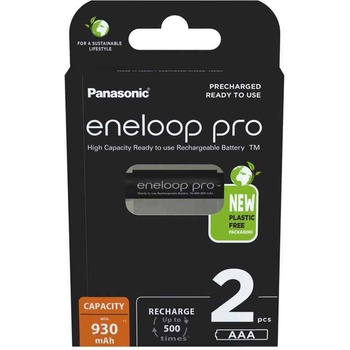 Panasonic 2 бр. Panasonic Eneloop PRO NEW R03/AAA 930mAh Ni-MH BK-4HCDE/2BE (5410853064237)