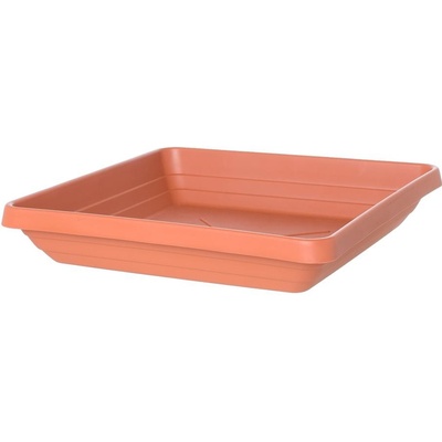 Plastia miska čtyřhranná Lotos - terakota 35x35