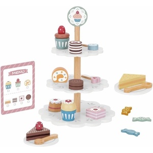 Tooky Toy Дървен стенд за десерти tj273