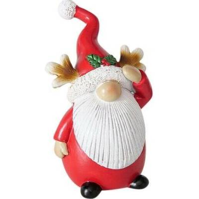 Boltze Home Figurka baculatý skřítek LUMPI, výš, 10,5 cm, červená červená