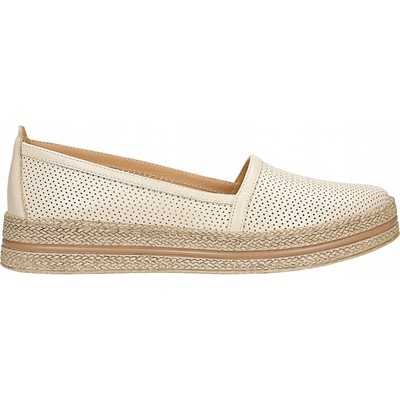 Béžové ažurové polobotky ve stylu espadrilek