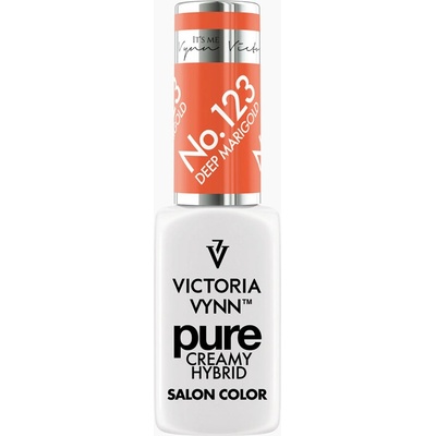 VICTORIA VYNN Hybridní gel lak PURE CREAMY HYBRID 123 Deep Marigold 8 ml
