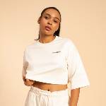 GymBeam BeastPink Дамска тениска Cropped Serenity Ivory S