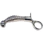 Rouge Stainless Steel Anal Ribbed with Handle Plug