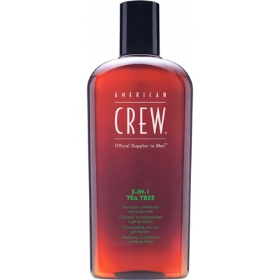 American Crew 3in1 Tea Tree šampon kondicionér a sprchový gel pro každodenní použití 250 ml