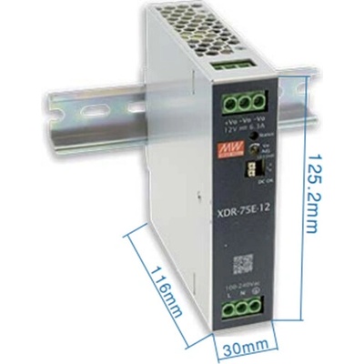 Mean Well XDR-75E-48 Napájecí zdroj na DIN 75W 48