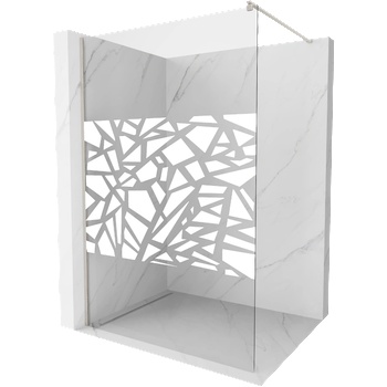 Mexen Kioto душ екран Walk-in 140 x 200 см, бял модел 8 мм, четка никел - 800-140-101-97-85 (800-140-101-97-85)