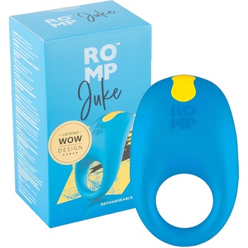 ROMP Juke - водоустойчив вибрационен пенис пръстен (син)