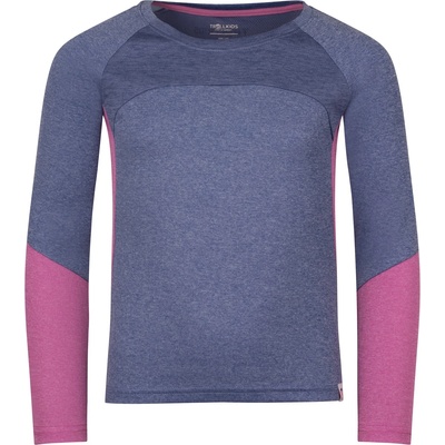 Trollkids Детска спортна тениска Trollkids Girl's Seiland Longsleeve Sport shirt - Violet Blue / Mallow Pink - размер 110 (EU) (704-4648-0314)