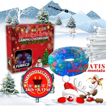 SVETELNÁ HADICA VIANOČNÉ OSVETLENIE NA STROMČEK LED MULTI 10M VONKAJŠÍ PROGRAMÁTOR IP44