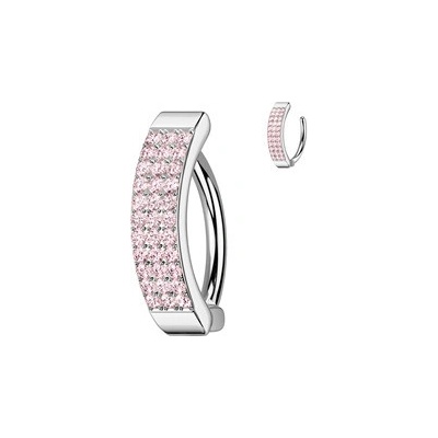 Šperky4U piercing do pupíku se štítem s růžovými zirkony WP0081-P