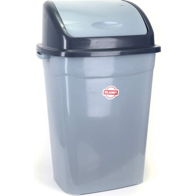 Ugurlar Plastik 50 л. сив кош за отпадъци с люлеещ капак