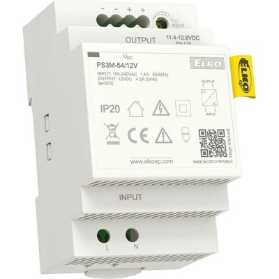 Spínaný stabilizovaný napájecí zdroj PS3M-54/12V ELKO EP 8595188180511