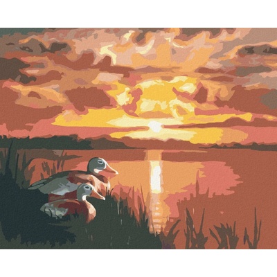zuty Malování Podle Čísel Kachny A Západ Slunce D. Rusty Rust 40 x 50 Cm Plátno Rám