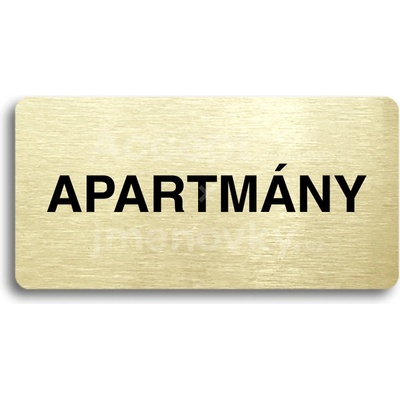 ACCEPT Piktogram APARTMÁNY - zlatá tabulka - černý tisk bez rámečku