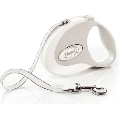 Nobby Автоматичен повод FLEXI Style S - БЯЛ - лента 3 м - 12 кг
