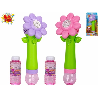 Sun Fun Mikro trading Bublifukovač květina 27 cm se světlem a náplní 90 ml