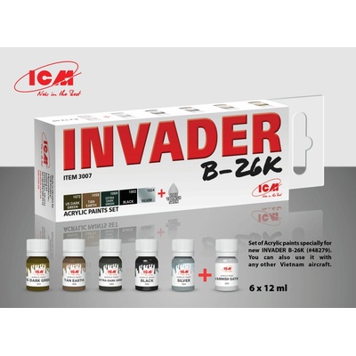 ICM Invader B-26K and other Vietnam aircraft acrylic paint set 6 bottles х 12 ml