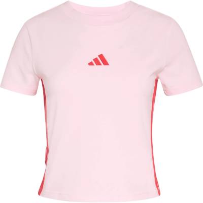 adidas Дамска тениска adidas Women's 3-Stripes SJ Baby Tee T-shirt - Clear Pink / Pure Ruby (916-6782-0114)