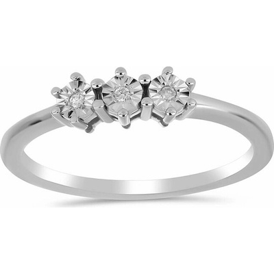 Nefertitis Prsten stříbrný s broušeným diamantem 058804 DIA