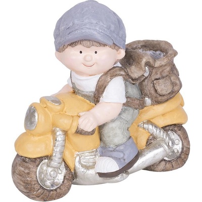 MagicHome Dekorace Chlapeček na motorce keramika 38x20x36 cm