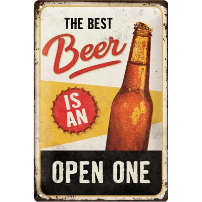 NOSTALGIC ART cedule 20x30 The Best Beer is an Open One