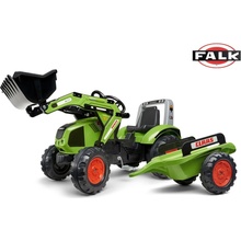 Falk FALK Šlapací traktor Claas Axos 330 s nakladačem a vlečkou FA-1011AM