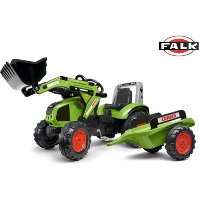 Falk FALK Šlapací traktor Claas Axos 330 s nakladačem a vlečkou FA-1011AM