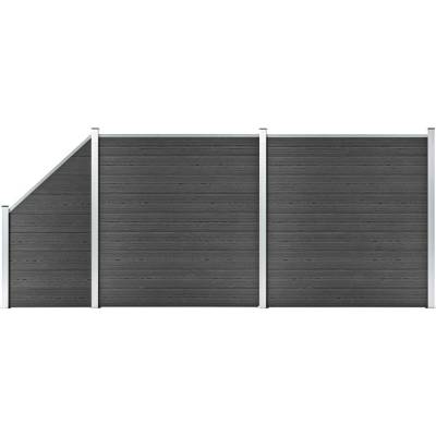 Nabytek XL Set plotového dílce WPC 446 x (105–186) cm černý