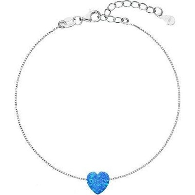 Pavona stříbrný se syntetickým opálem světle modré srdce 13018.3 Lt. Blue s. Opal