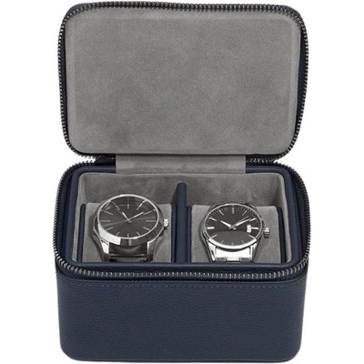 Stackers Кутия за ръчни часовници за пътуване Stackers Pebble с две отделения морскосиня (74569)