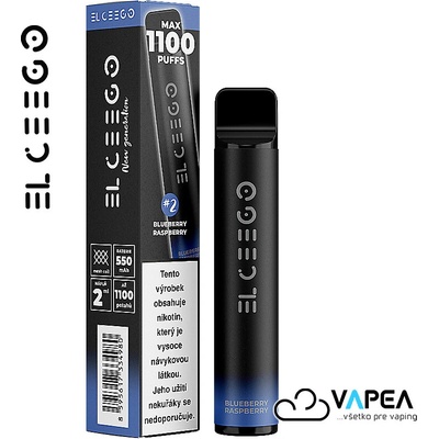 EL Ceego Blueberry Raspberry 16,5 mg 1100 poťahov