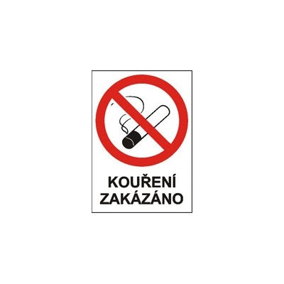 Cedulka plastová - Kouření zakázáno A5
