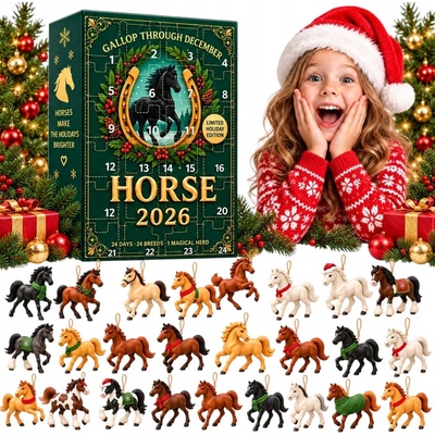 Fotorob Adventný kalendár Kone 2026 24 2D ozdôb pre deti