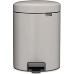 Brabantia Кош за боклук с педал Brabantia NewIcon 1010434, 5 л, Леко затваряне, Противоплъзгаща основа, Светлосив (1010434)