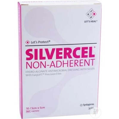 Silvercel hydroalginátový bakteriostatický obväz 5 x 5 cm 10 ks